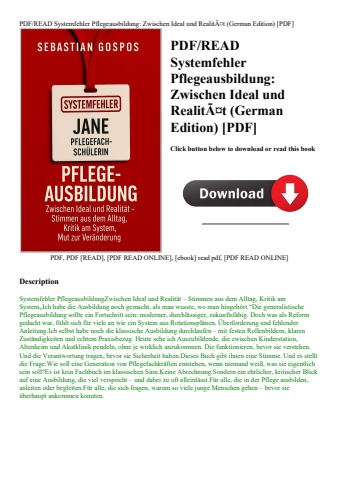 pdfread systemfehler pflegeausbildung zwischen ideal und realitãƒâ¤t (german edition) [pdf]