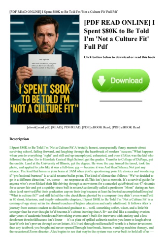 [pdf read online] i spent $80k to be told i'm 'not a culture fit' full pdf