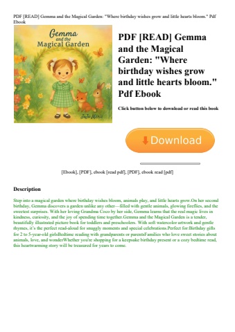 pdf [read] gemma and the magical garden where birthday wishes grow and little hearts bloom