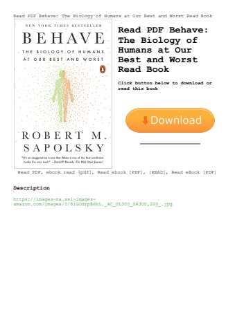 read pdf behave the biology of humans at our best and worst read book