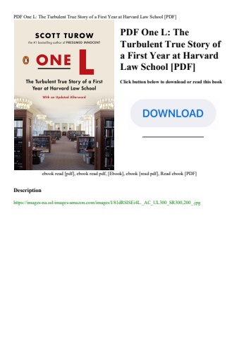 pdf one l the turbulent true story of a first year at harvard law school [pdf]