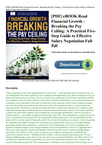 [pdf] ebook read financial growth - breaking the pay ceiling a practical five-step guide to effectiv