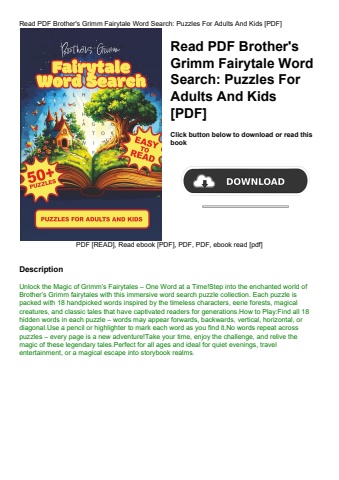 read pdf brother's grimm fairytale word search puzzles for adults and kids [pdf]