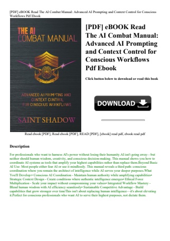[pdf] ebook read the ai combat manual advanced ai prompting and context control for conscious workfl