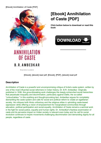 [ebook] annihilation of caste [pdf]