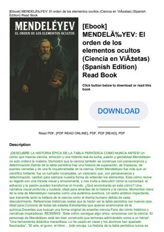 [ebook] mendelãƒâ‰yev el orden de los elementos ocultos (ciencia en viãƒâ±etas) (spanish edition) re