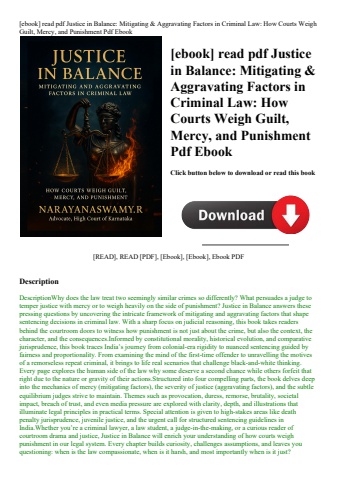 [ebook] read pdf justice in balance mitigating & aggravating factors in criminal law how courts weig