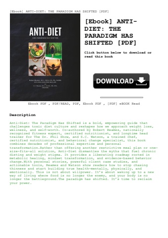 [ebook] anti-diet the paradigm has shifted [pdf]