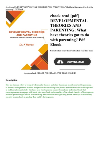 ebook read [pdf] developmental theories and parenting what have theories got to do with parenting pd