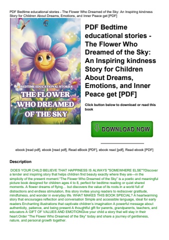 pdf bedtime educational stories - the flower who dreamed of the sky an inspiring kindness story for