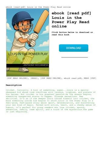 ebook [read pdf] louis in the power play read online
