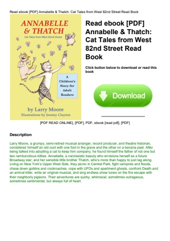 read ebook [pdf] annabelle & thatch cat tales from west 82nd street read book