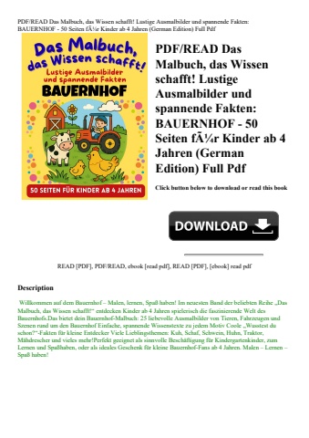 pdfread das malbuch  das wissen schafft! lustige ausmalbilder und spannende fakten bauernhof - 50 se
