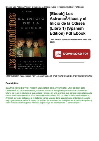 [ebook] los astronaãƒâºticos y el inicio de la odisea (libro 1) (spanish edition) pdf ebook