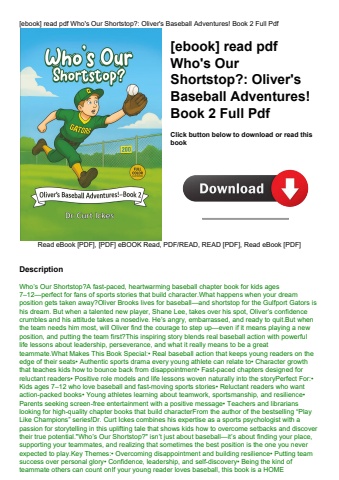 [ebook] read pdf who's our shortstop oliver's baseball adventures! book 2 full pdf