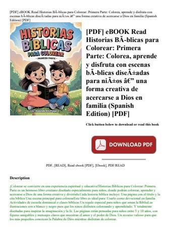 [pdf] ebook read historias bãƒâ­blicas para colorear primera parte colorea  aprende y disfruta con e