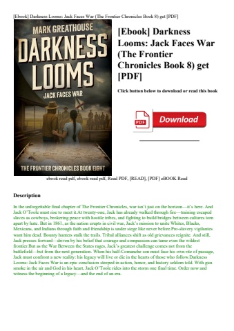 [ebook] darkness looms jack faces war (the frontier chronicles book 8) get [pdf]