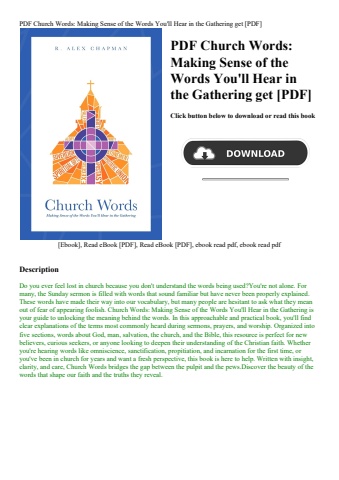 pdf church words making sense of the words you'll hear in the gathering get [pdf]