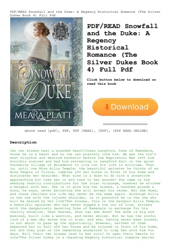 pdfread snowfall and the duke a regency historical romance (the silver dukes book 4) full pdf