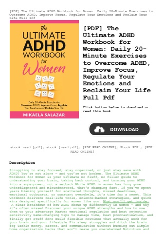 [pdf] the ultimate adhd workbook for women daily 20-minute exercises to overcome adhd  improve focus
