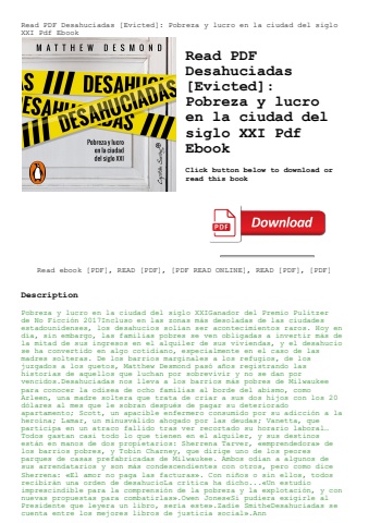 read pdf desahuciadas [evicted] pobreza y lucro en la ciudad del siglo xxi pdf ebook