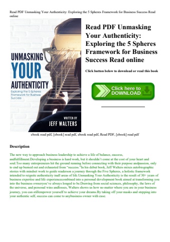 read pdf unmasking your authenticity exploring the 5 spheres framework for business success read onl