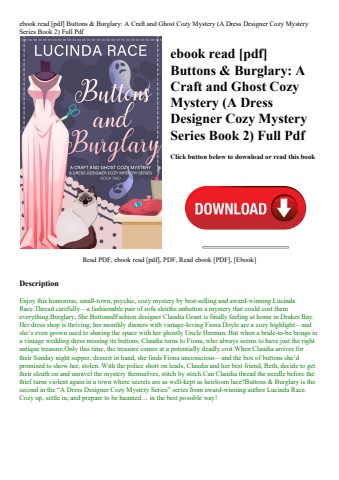 ebook read [pdf] buttons & burglary a craft and ghost cozy mystery (a dress designer cozy mystery se
