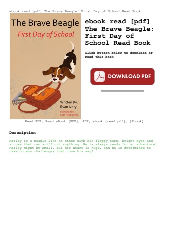 ebook read [pdf] the brave beagle first day of school read book