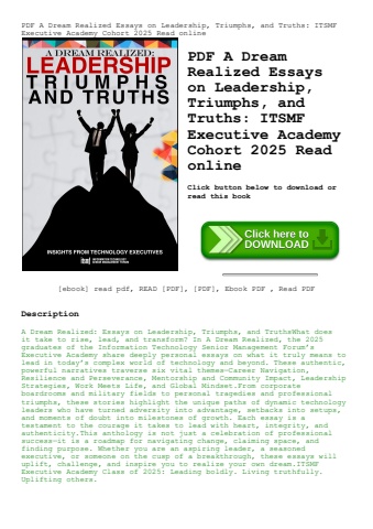 pdf a dream realized essays on leadership  triumphs  and truths itsmf executive academy cohort 2025