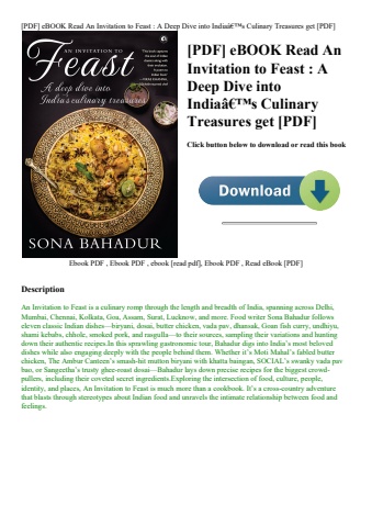 [pdf] ebook read an invitation to feast  a deep dive into indiaã¢â€â™s culinary treasures get [pdf]