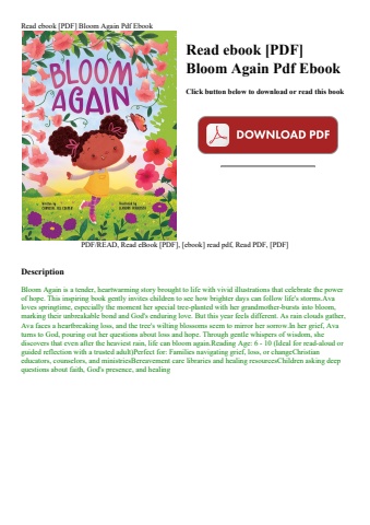 read ebook [pdf] bloom again pdf ebook