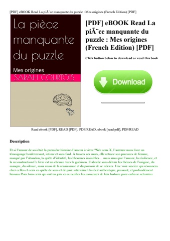 [pdf] ebook read la piãƒâ¨ce manquante du puzzle  mes origines (french edition) [pdf]