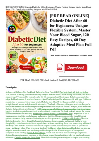 [pdf read online] diabetic diet after 60 for beginners unique flexible system  master your blood sug