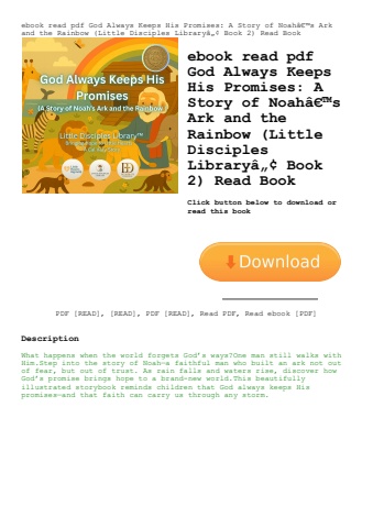 ebook read pdf god always keeps his promises a story of noahã¢â€â™s ark and the rainbow (little disc