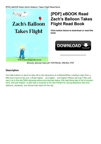 [pdf] ebook read zach's balloon takes flight read book