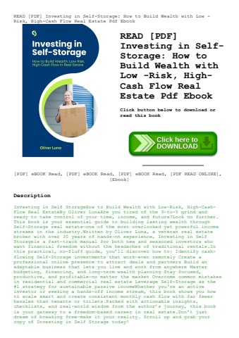 read [pdf] investing in self-storage how to build wealth with low -risk  high-cash flow real estate