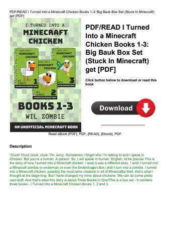 pdfread i turned into a minecraft chicken books 1-3 big bauk box set (stuck in minecraft) get [pdf]