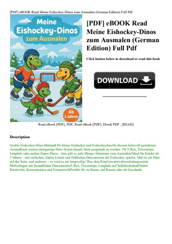 [pdf] ebook read meine eishockey-dinos zum ausmalen (german edition) full pdf