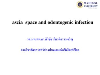 Fascial space and odontogenic infection