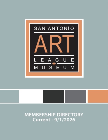 San Antonio Art League Membership Dirctory September 2026