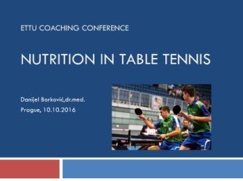 Nutrition in table tennis