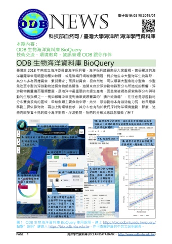 ODB_Newsletter_05_ODB 生物海洋資料庫BioQuery_技術交流、環境教育、資訊管理ODB 跟你作伴