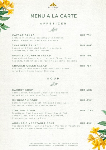 MENU ALACARTE