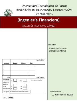 Ingenieria Financiera 10° IDIE  Sebastian Valentin Gamez Hernandez 