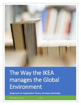 The Way the IKEA manages the Global Environment