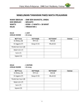 MAKLUMAN TAWARAN PAKEJ MATA PELAJARAN - SMKSM_Neat