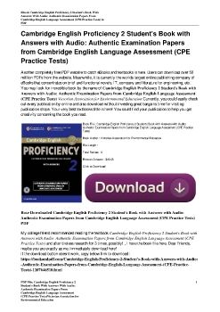 Cambridge English Proficiency 2 Student's Book with Answers with Audio: Authentic Examination Papers from Cambridge English Language Assessment (CPE Practice Tests)Victorian Association for Environmental Education