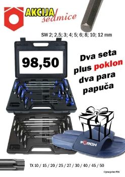 AKCIJA DVA SETA INBUS PLUS TORX SA PAPUČAMA