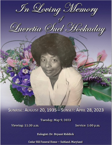 For QR Code_Lucretia Suel Hockaday Memorial Booklet
