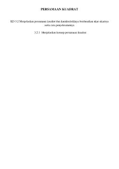 Materi Persamaan Kuadrat -KD 3.2-Indikator 3.2.1_Neat
